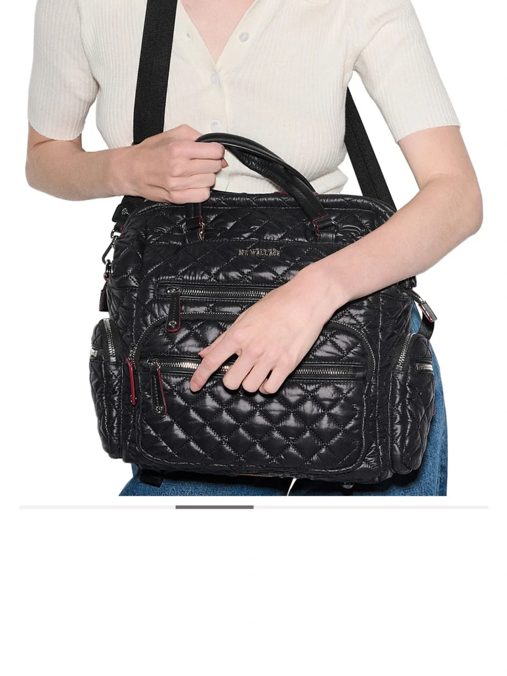 MZ Wallace Black Crosby Frame Backpack NWT
